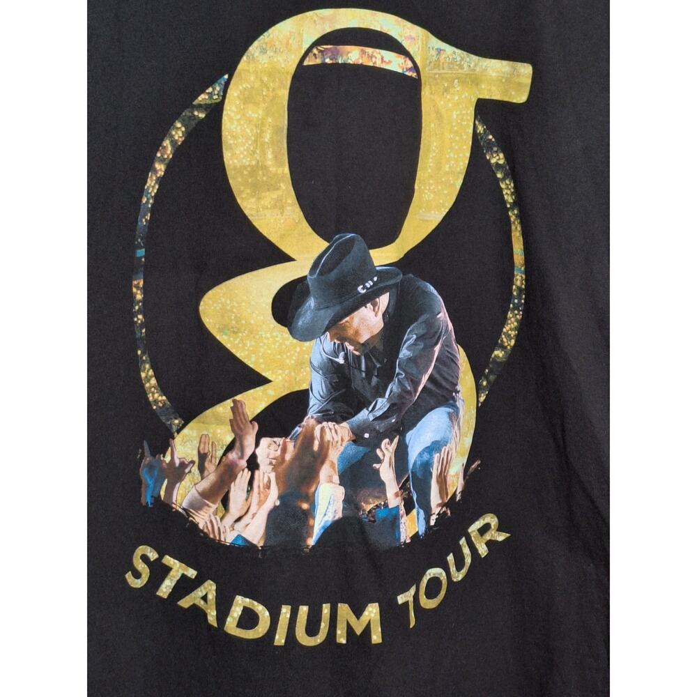 Garth Brooks Stadium Tour Concert T-Shirt Black Graphic Tee Country Music Mens S